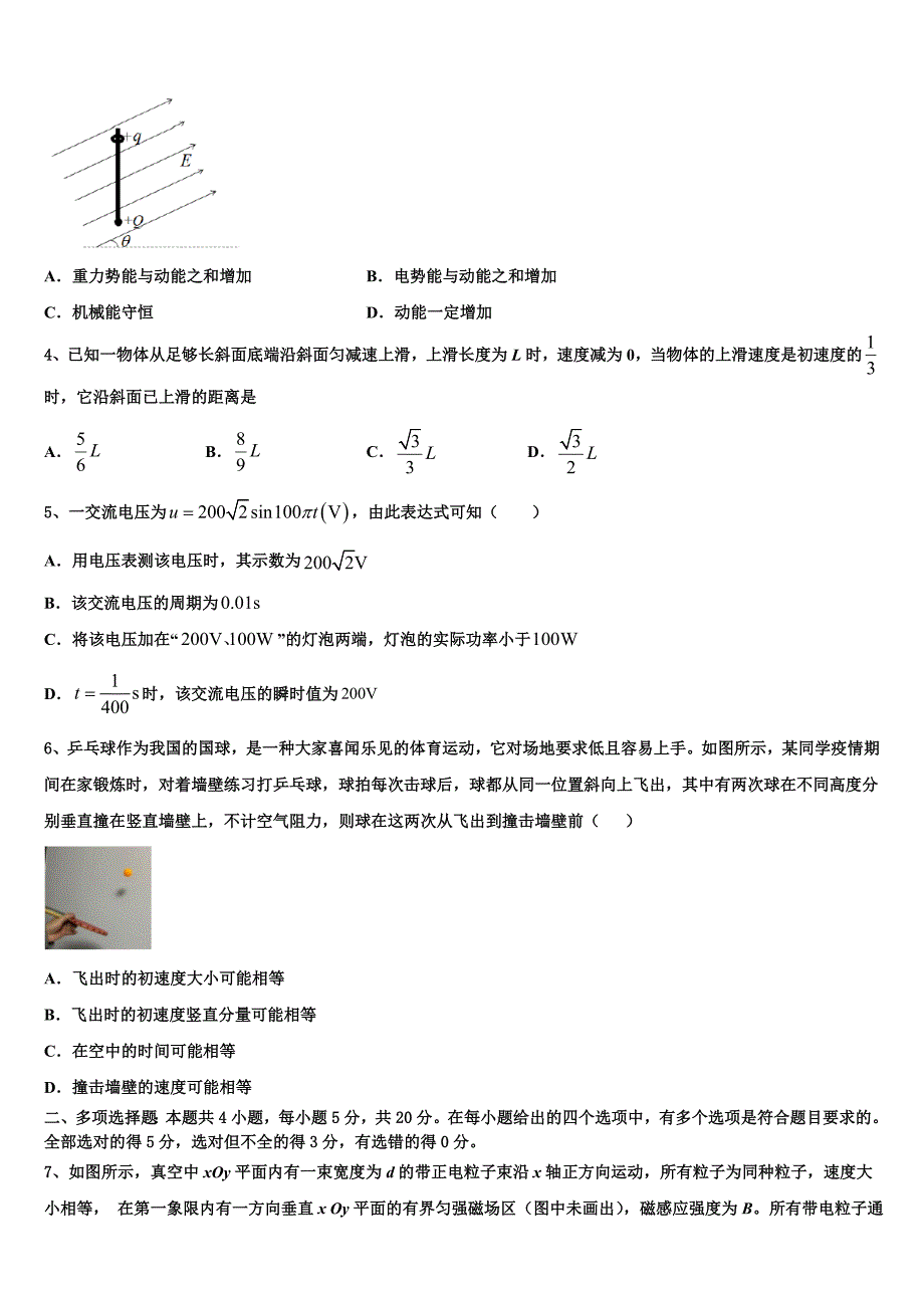 四川省安岳县周礼中学2025年高三5月期中联考物理试题_第2页