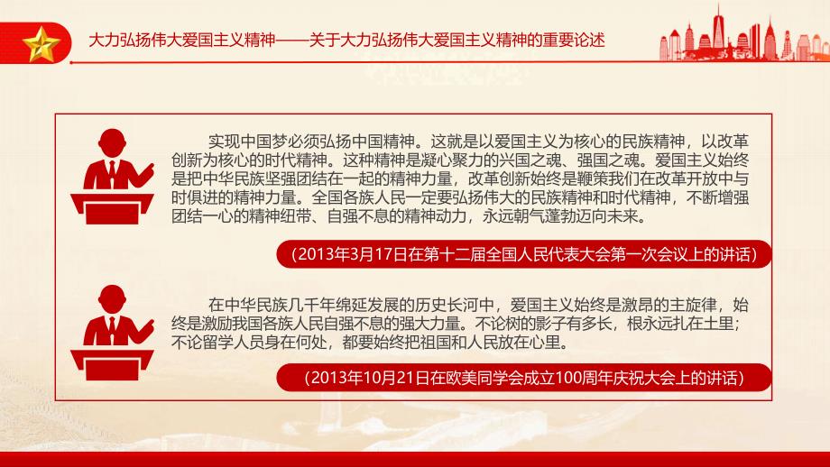 2024大力弘扬伟大爱国主义精神把强国建设、民族复兴伟业不断推向前进PPT重要论述学习课件_第3页