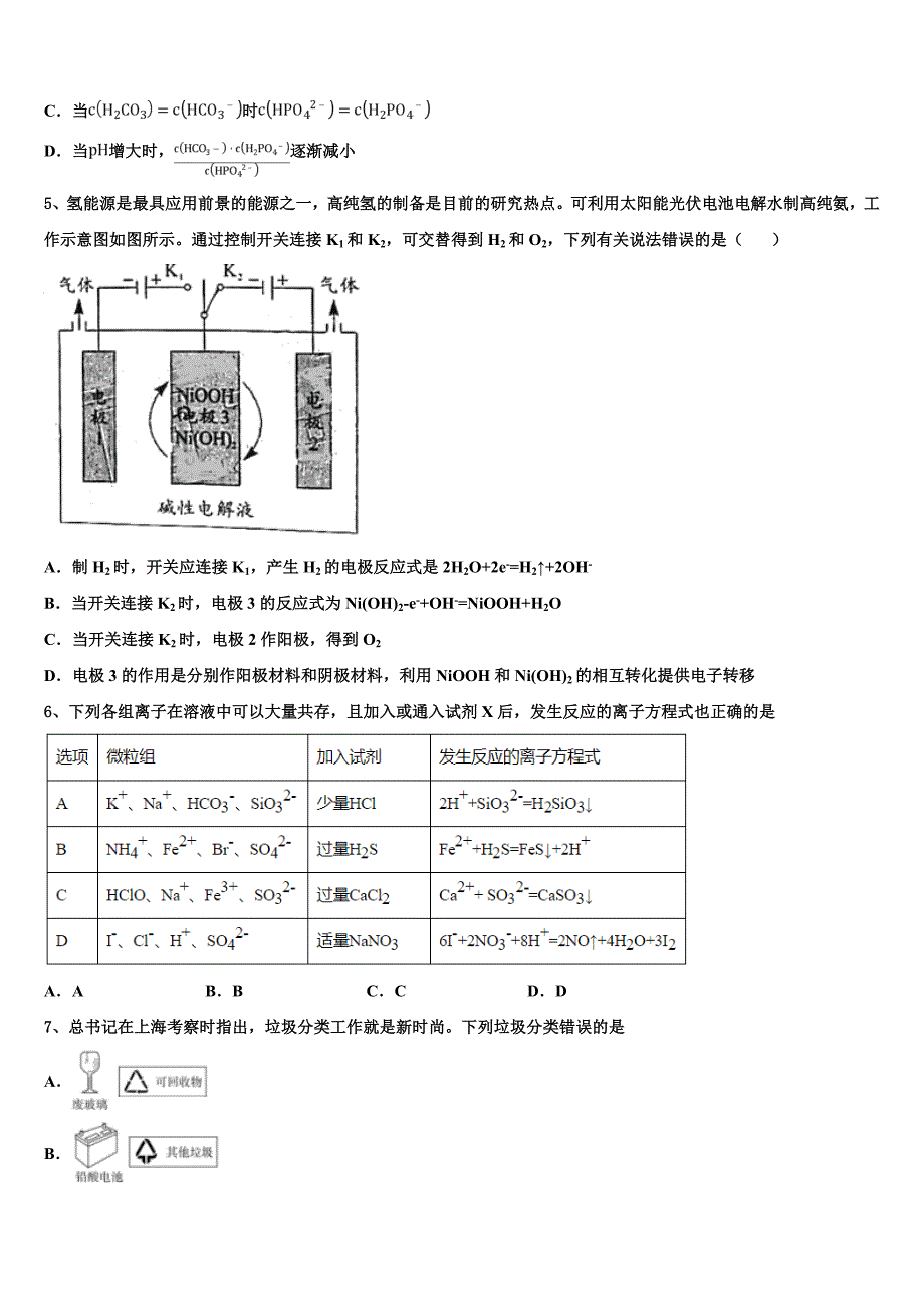 2025届江西科技学院附属中学高三第二次教学质量监测化学试题含解析_第2页