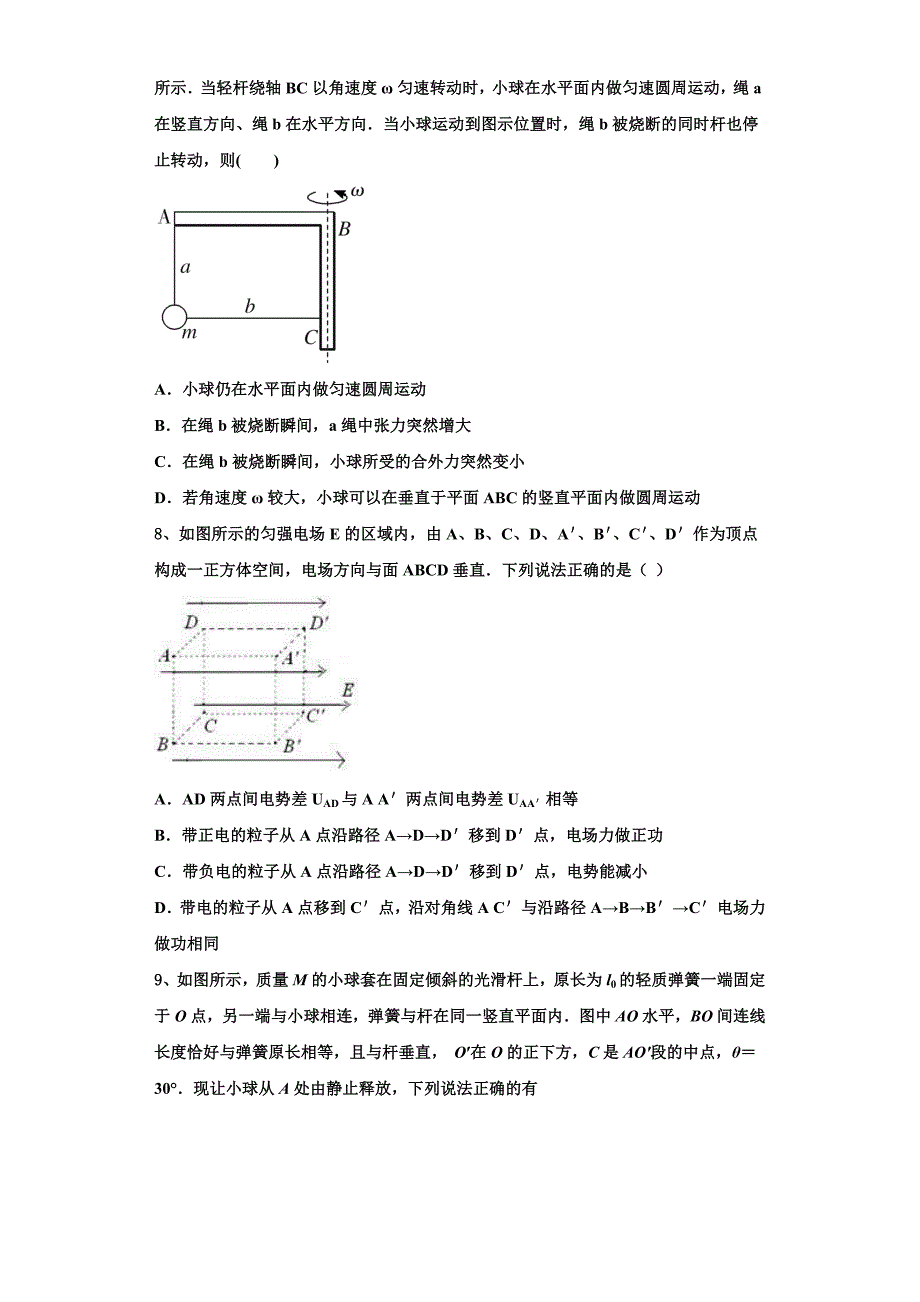 2025年湖南省邵阳县第一中学物理高三上期中调研模拟试题含解析_第3页