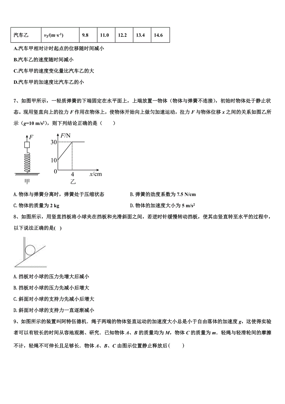 广东省蓝精灵中学2025学年物理高一上期末教学质量检测模拟试题含解析_第2页