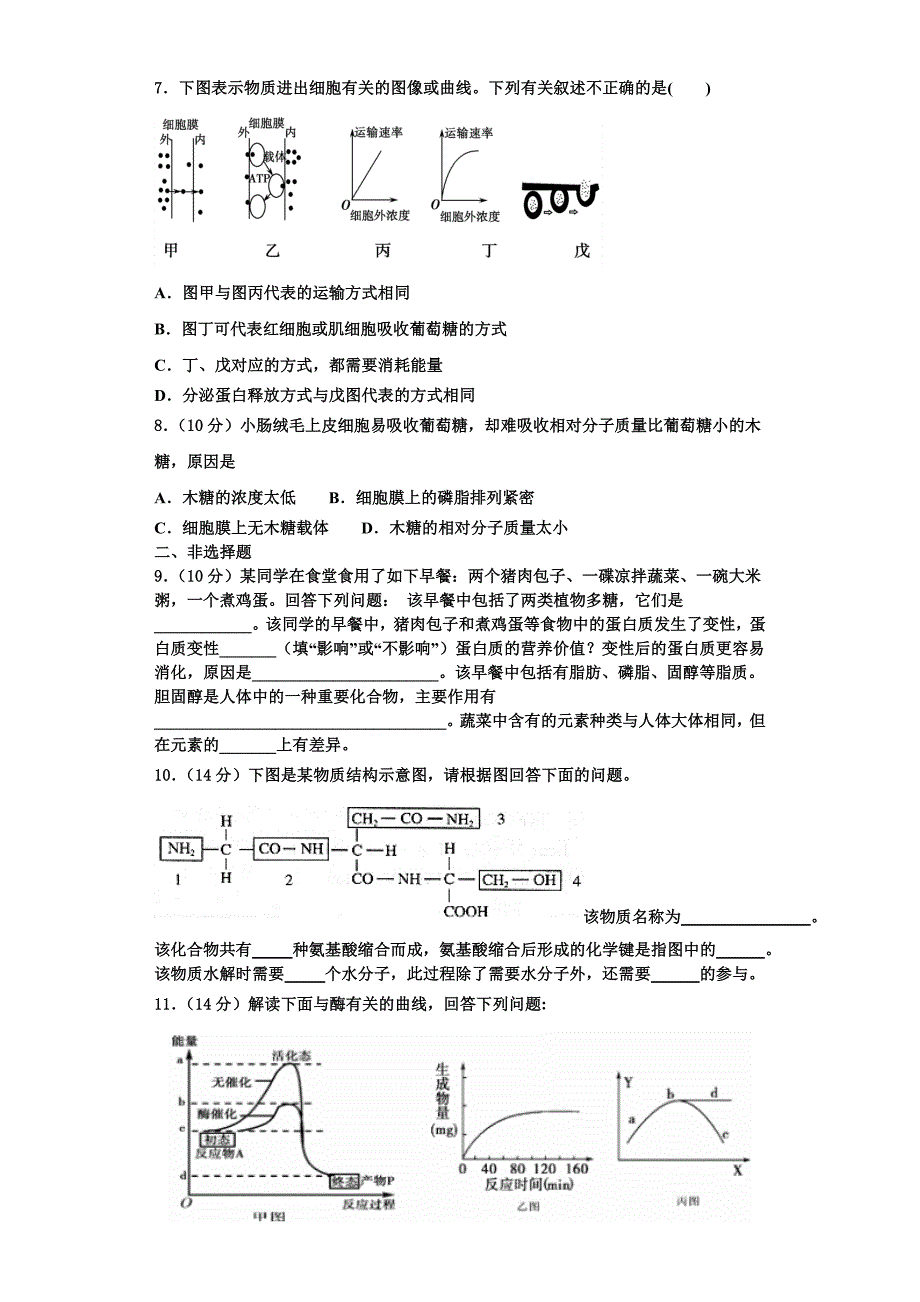 安徽省潜山二中2025学年高一生物第一学期期末联考模拟试题含解析_第2页