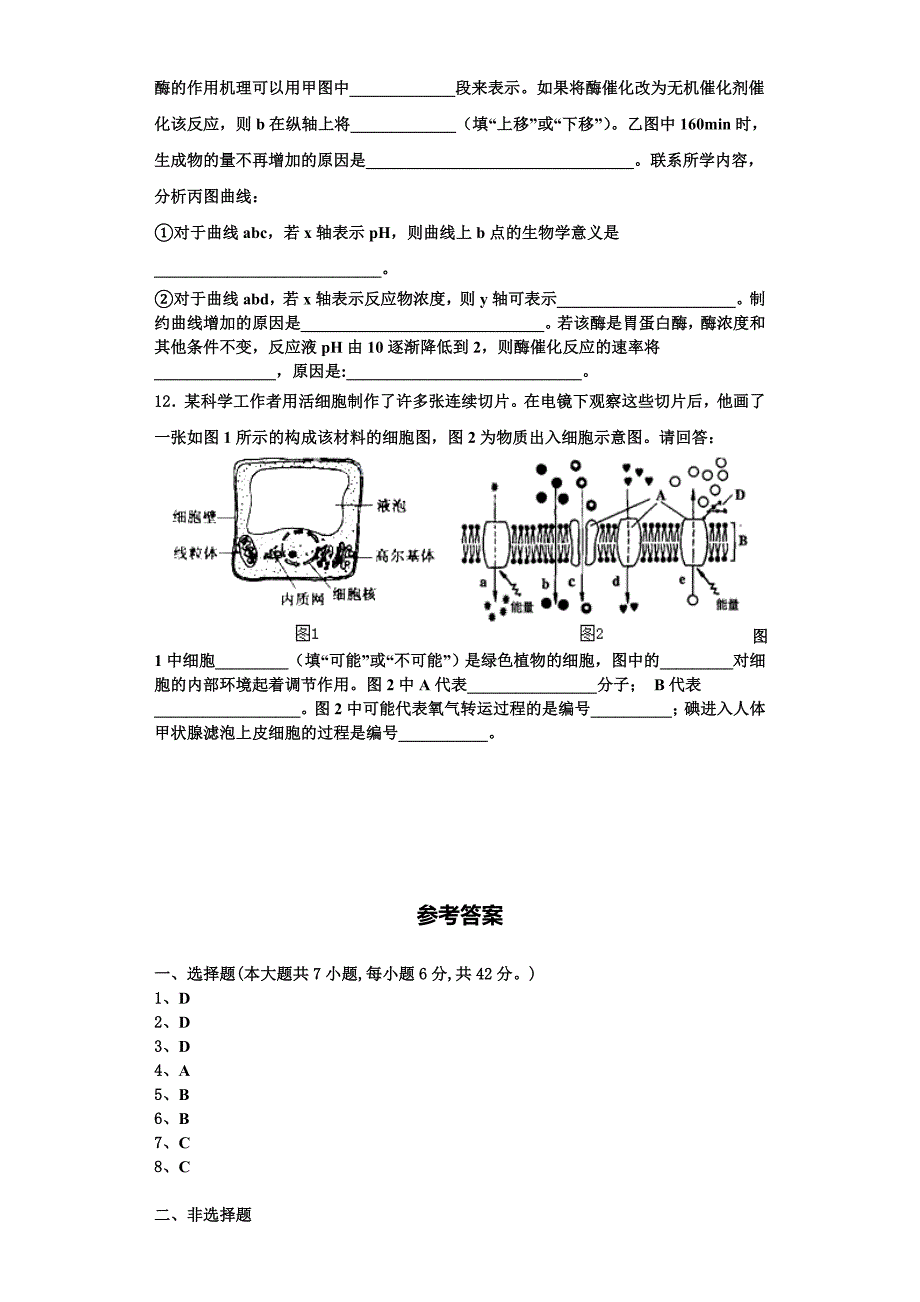 安徽省潜山二中2025学年高一生物第一学期期末联考模拟试题含解析_第3页