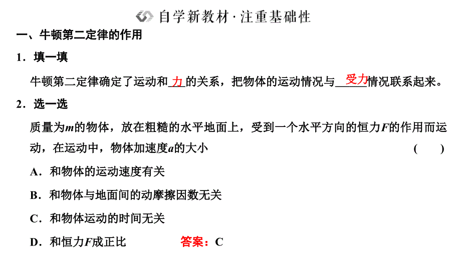 2024年物理 必修第一册（配人教版）PPT课件：第四章 第5节牛顿运动定律的应用_第2页