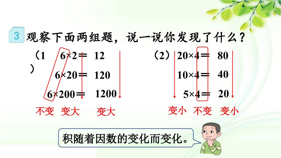 人教版数学四年级上册19人教版数学四年级上册4.4 积的变化规律_第4页