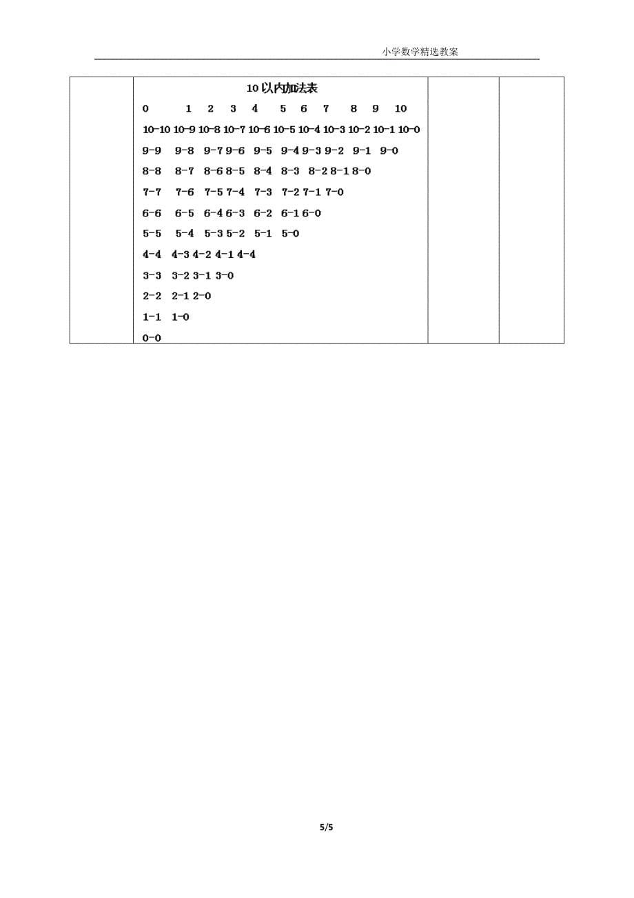 北师大版（2024新版）一年级数学上册第四单元《做个减法表》名师教案_第5页