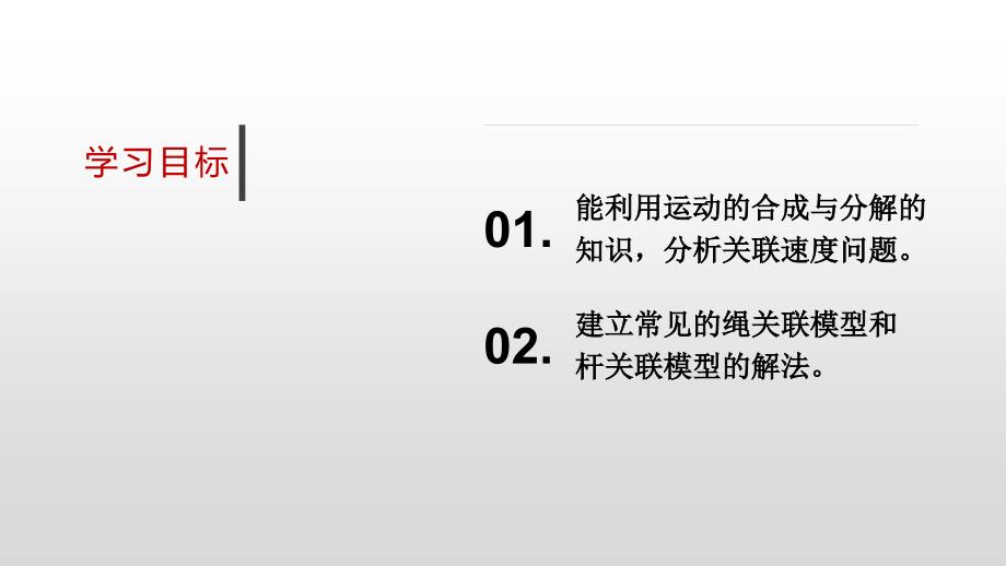 物理人教版（2019）必修第二册5.2运动的合成与分解（3）——关联速度问题（共15张ppt）_第2页