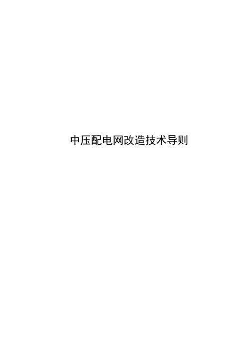 2024中压配电网改造技术导则