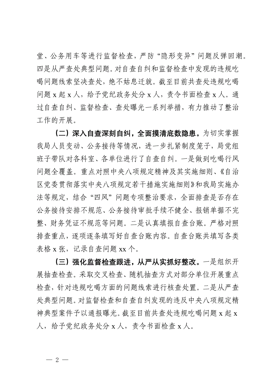 2024年单位违规吃喝专项整治“百日活动”行动工作总结_第2页