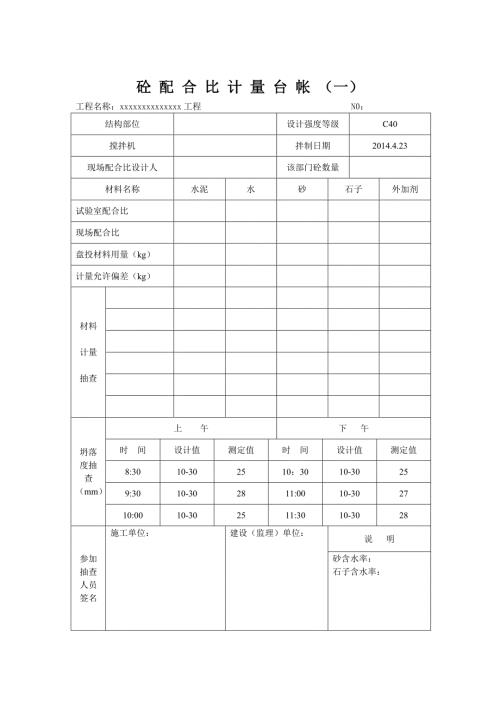 计量抽查台账文档