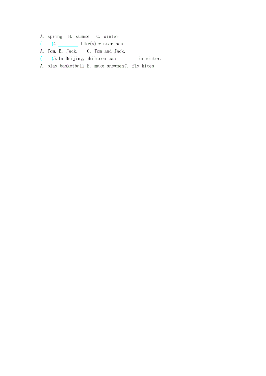 四（下）外研版英语：Module 四 模块测试_第4页