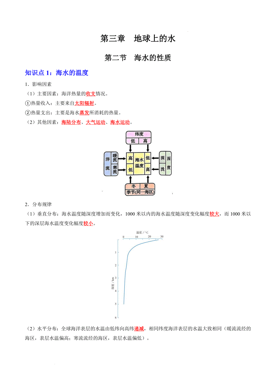 《海水的性质》知识清单_第1页