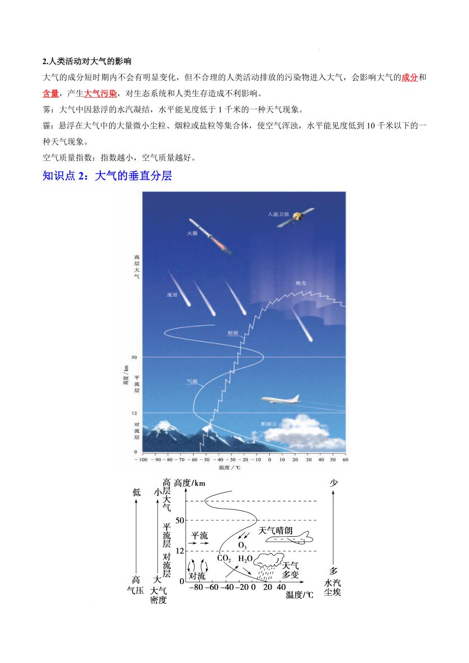 《大气的组成和垂直分层》知识清单_第2页