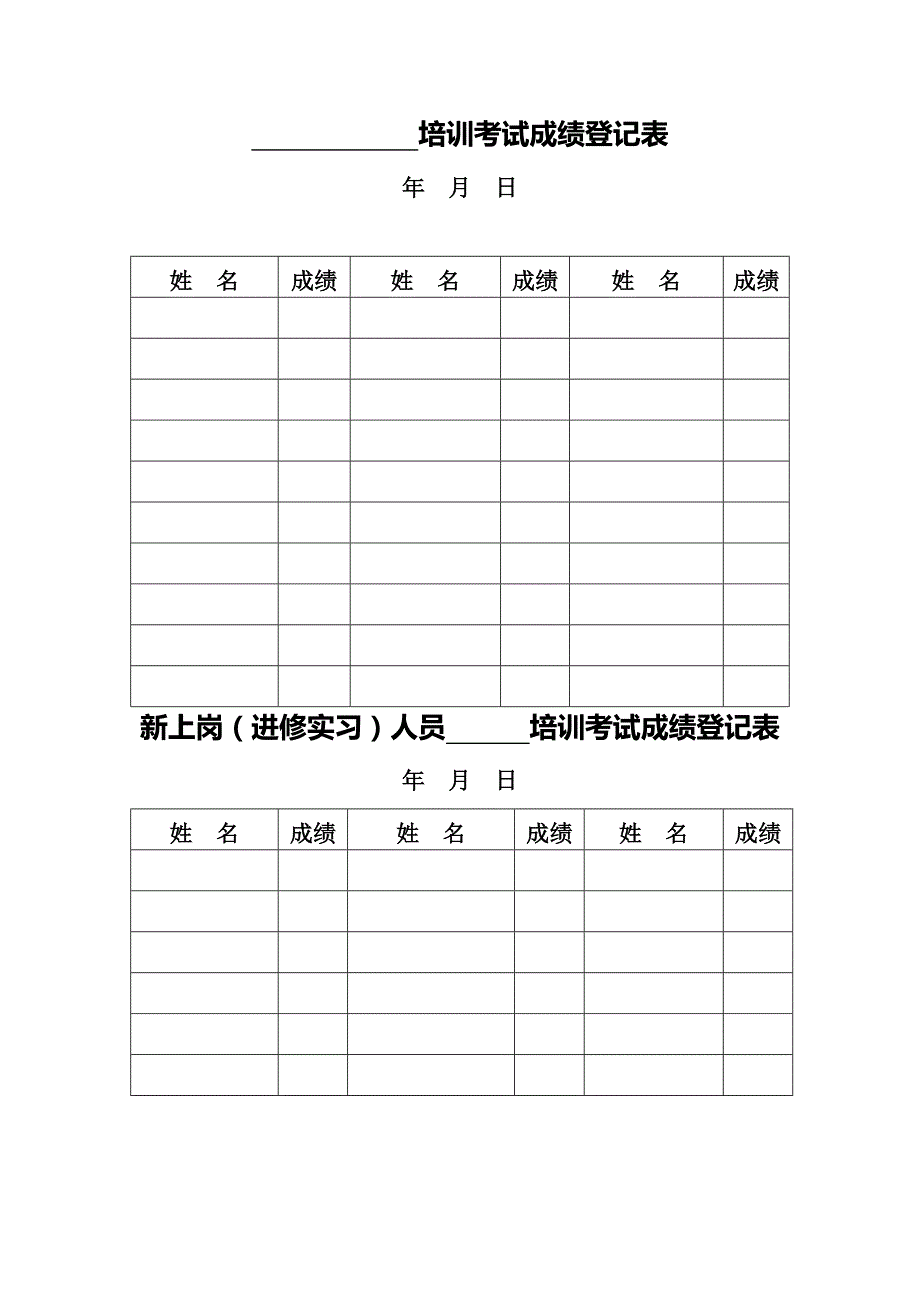 医院业务技能大练兵培训签到表、成绩单、培训小结_第2页