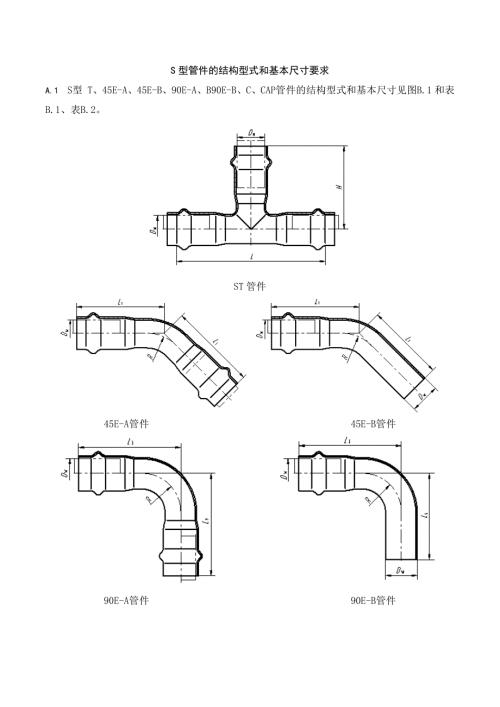 S型管件的结构型式和基本尺寸要求