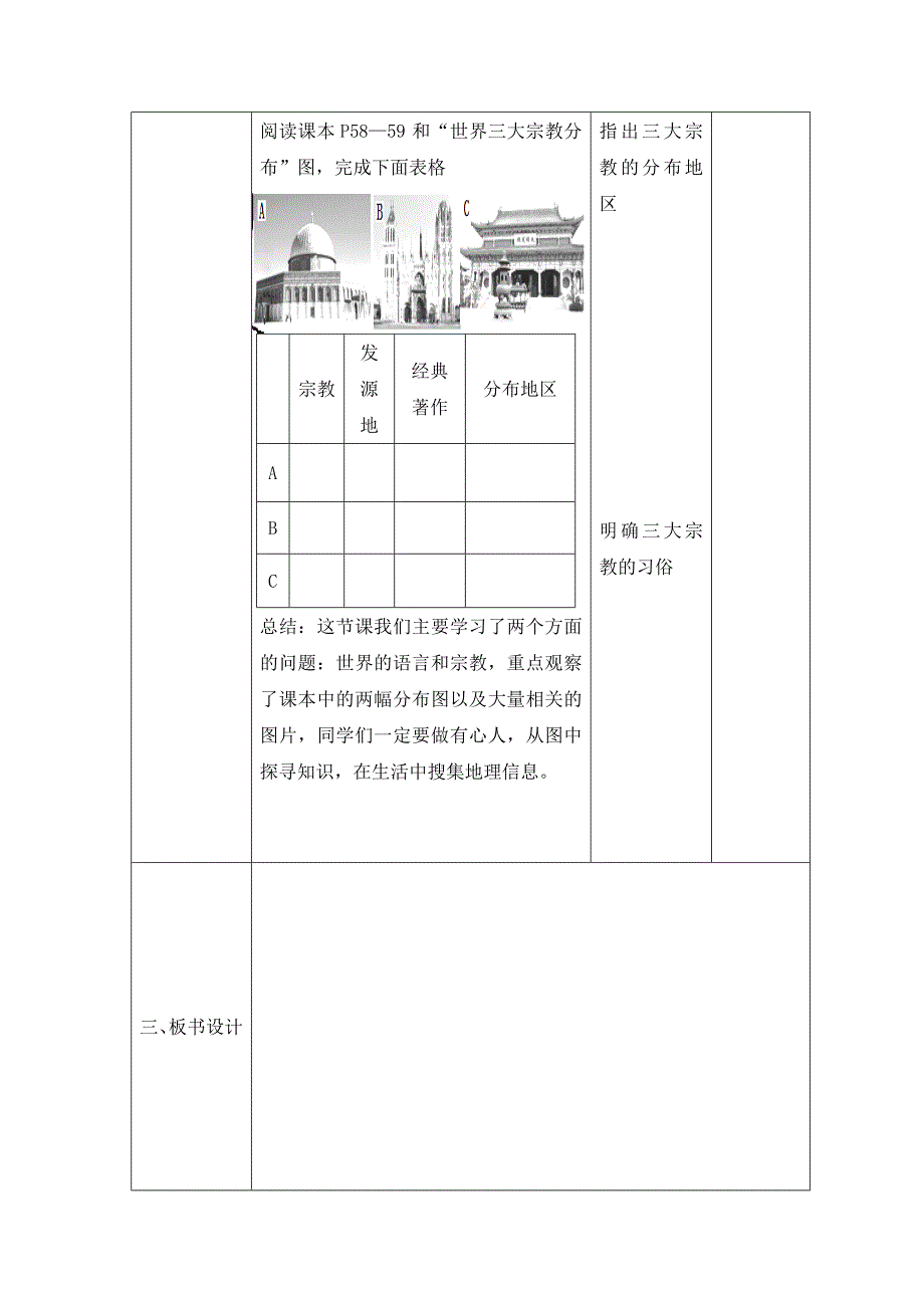 人教版七年级上地理第五章第三节 《多样的文化》优课教案._第3页