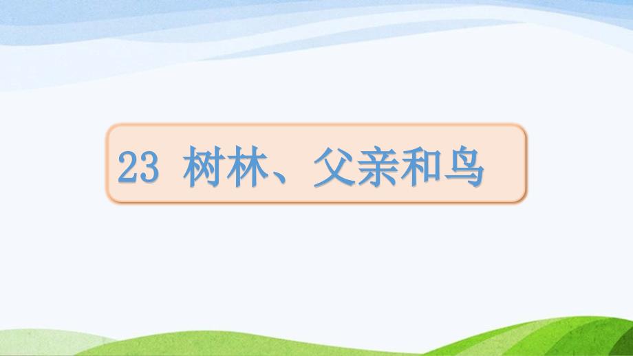 2024-2025部编版三年级上册23《父亲、树林和鸟》课时课件_第1页