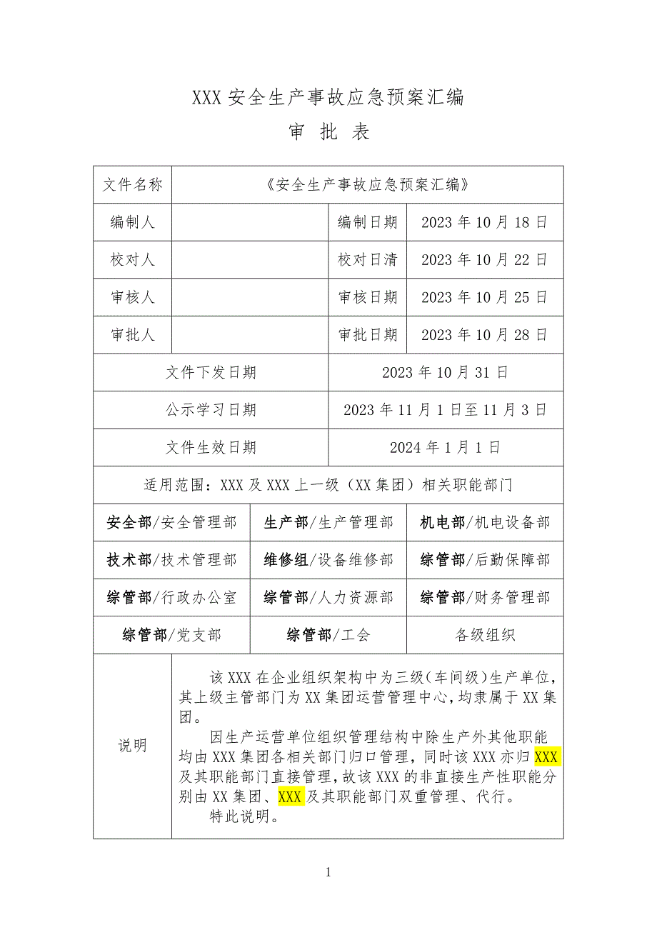 安全生产事故应急预案（综合、专项、现场处置方案）_第2页