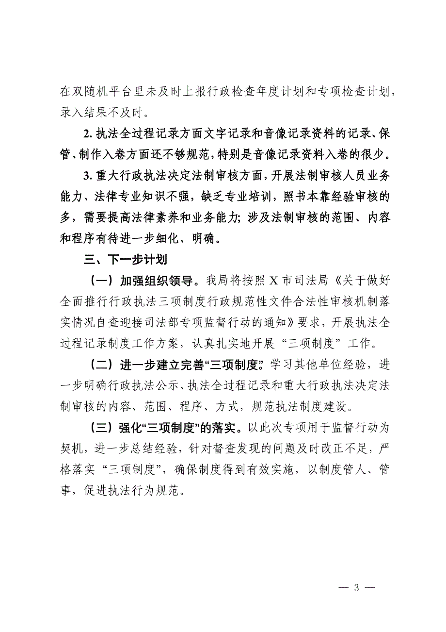 全面落实行政执法三项制度2024年度工作总结_第3页