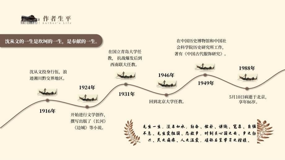 棕灰色实景风《边城》名著导读好书推荐PPT模板_第5页