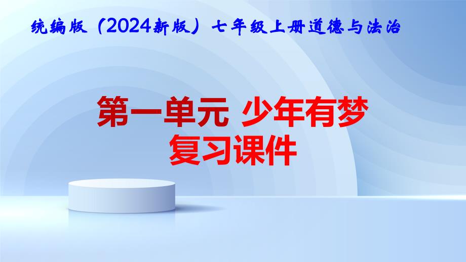 统编版（2024新版）七年级上册道德与法治第一单元 少年有梦 复习课件_第1页