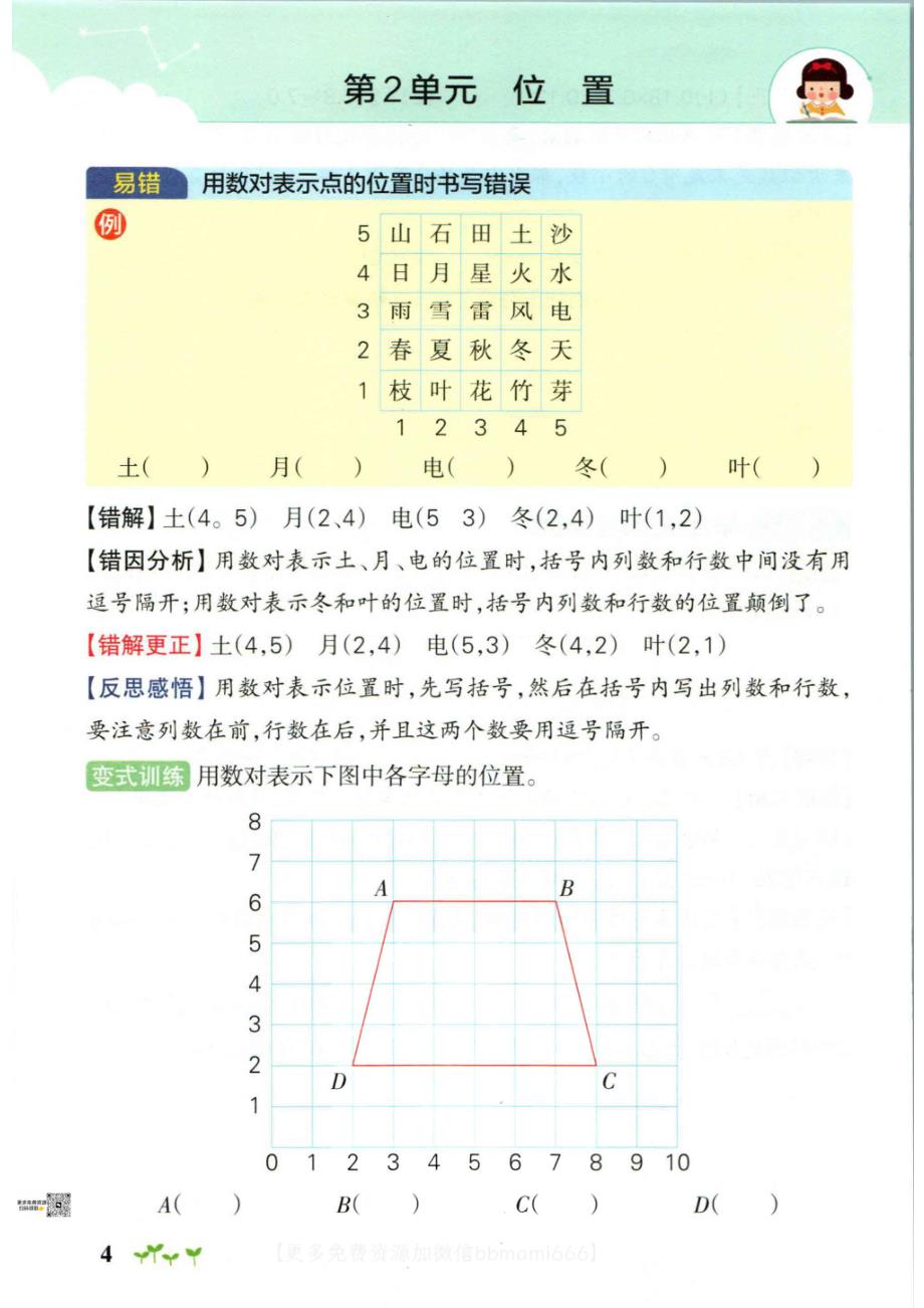 五上数学-小学学霸作业本易错通关_第4页