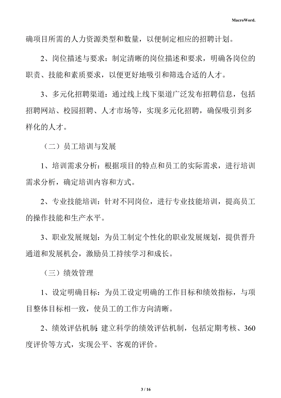 新建机械手项目人力资源管理方案（模板）_第3页