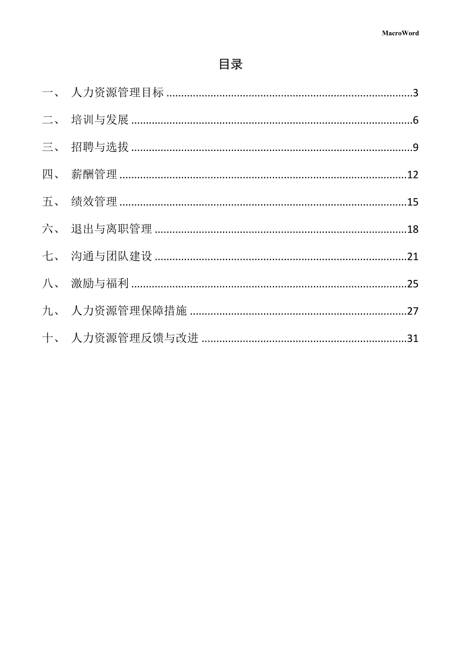 新建斗轮堆取料机项目人力资源管理方案（参考范文）_第2页