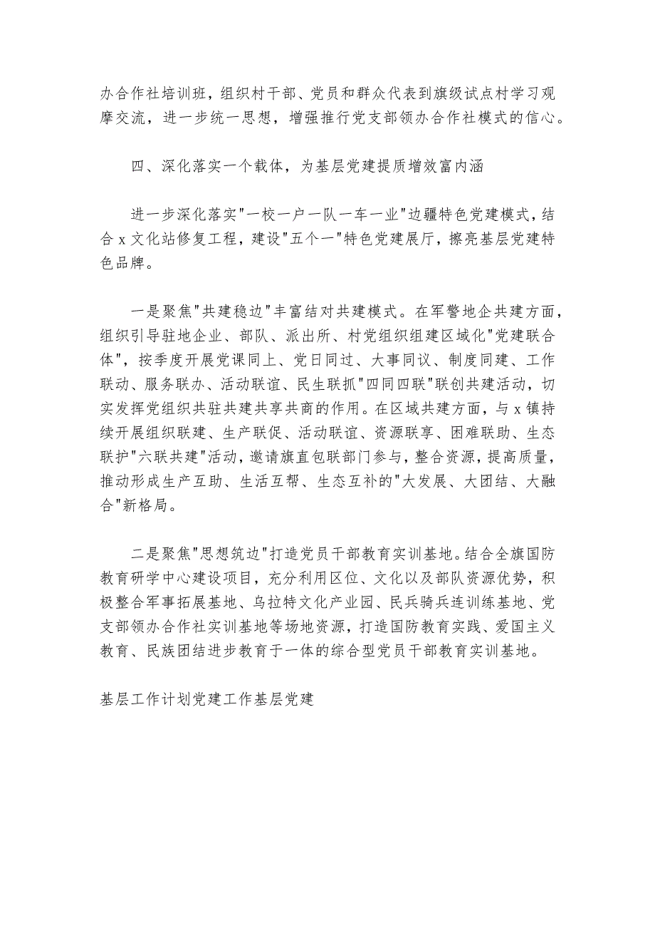 2024-2025年乡镇基层党建工作计划_第3页