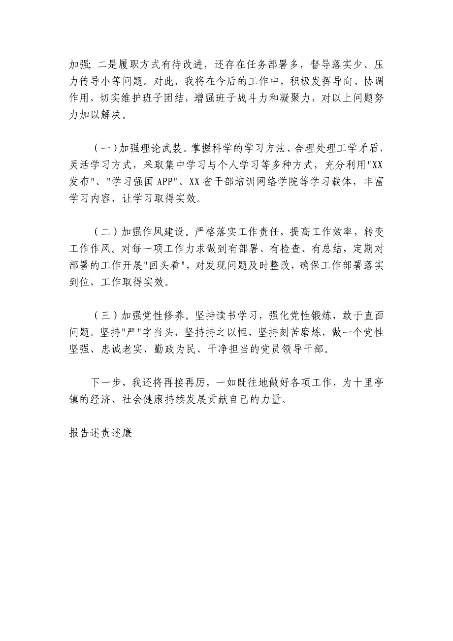 镇党委副书记、镇长述责述廉报告2400字_第4页