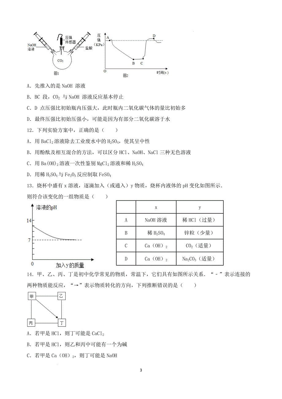 【培优竞赛】九年级化学培优竞赛必刷题（第十单元）（学生版）_第3页