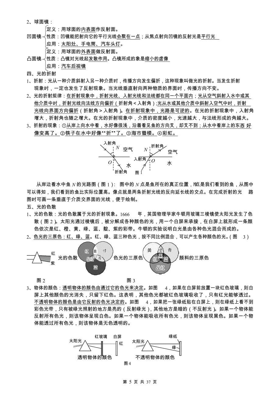 初中物理中考知识点归纳汇总_第5页