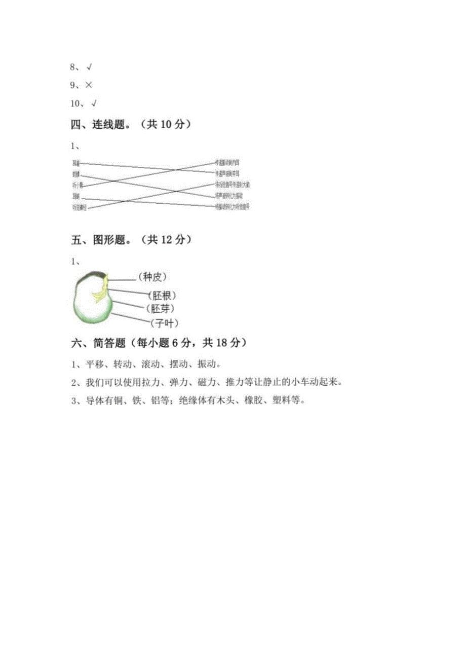 2022年人教版四年级科学下册期末试卷_第5页