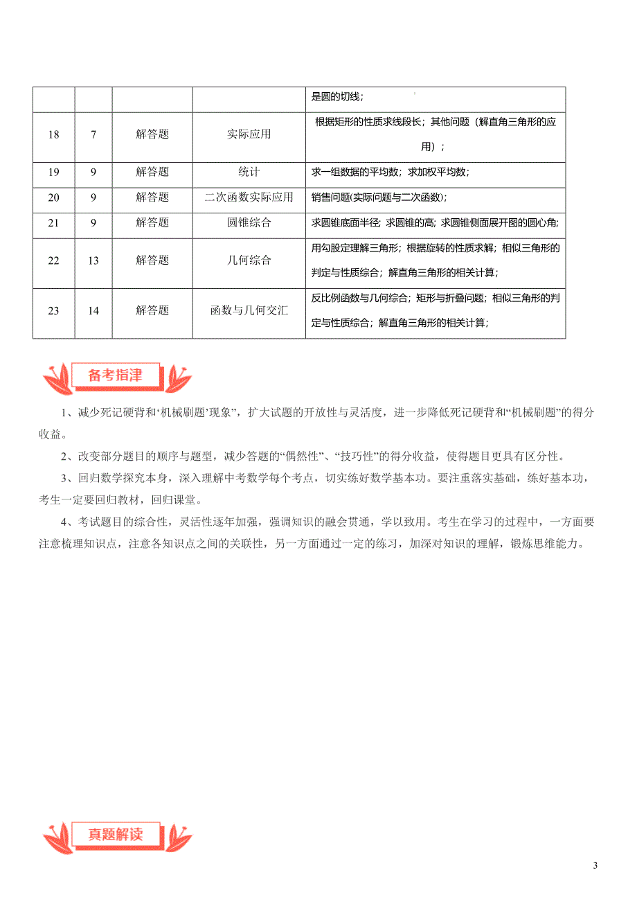 广东中考数学2024年真题考点全面解读_第3页