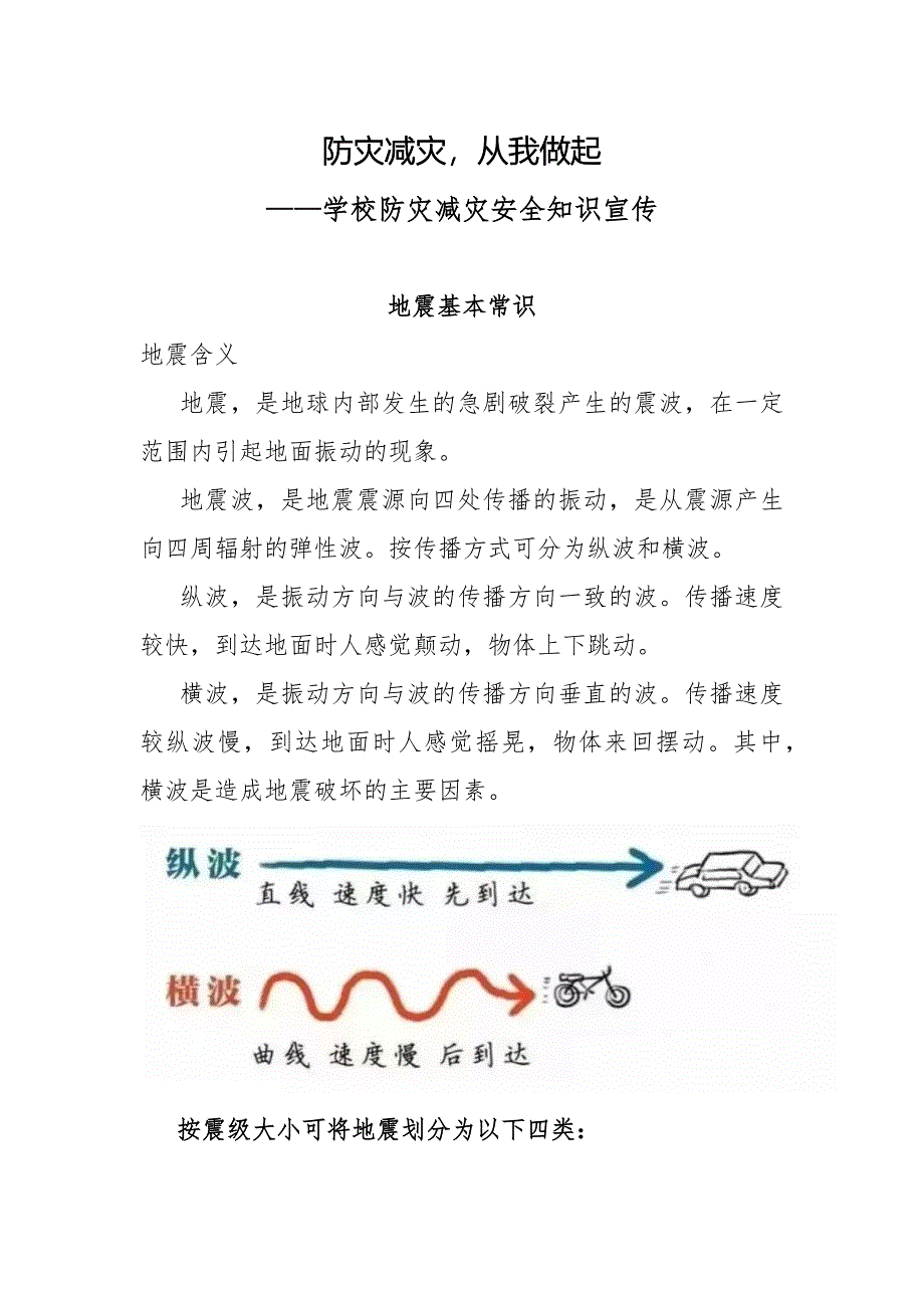 学校防灾减灾安全知识宣传_第1页