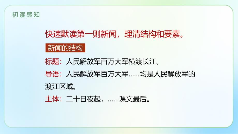 人教部编版八年级语文上册《人民解放军百万大军横渡长江》示范 公开课教学课件_第3页