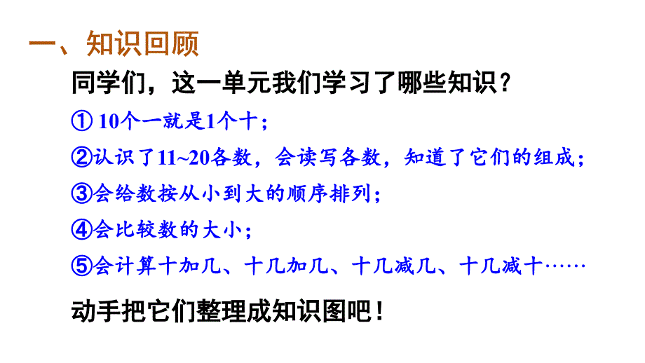 小学数学新人教版一年级上册第四单元《11~20的认识》整理和复习教学课件3（2024秋）_第2页