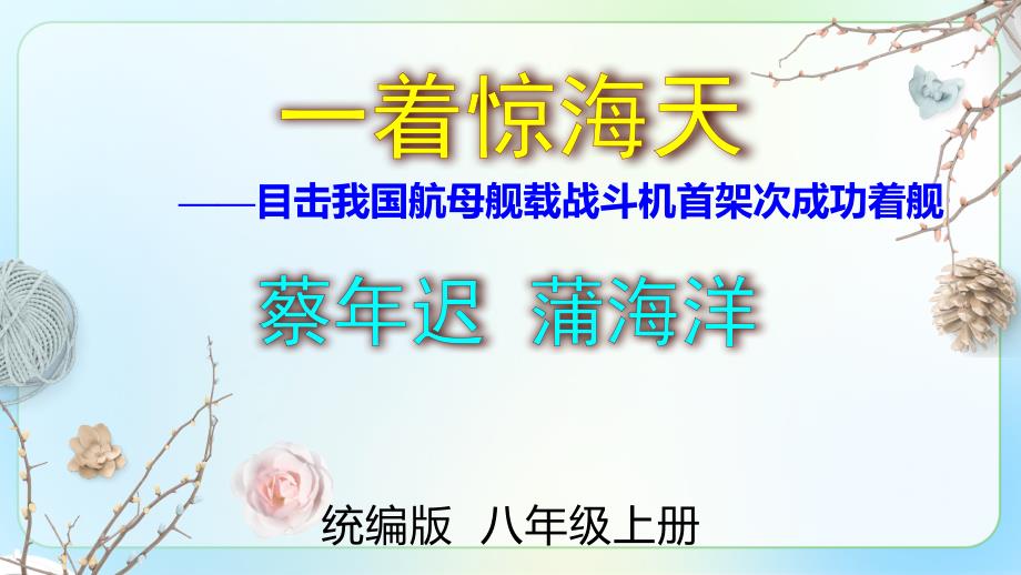 人教部编版八年级语文上册《一着惊海天》示范 教学课件_第1页