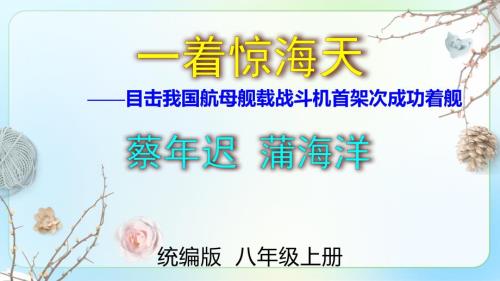 人教部编版八年级语文上册《一着惊海天》示范 教学课件