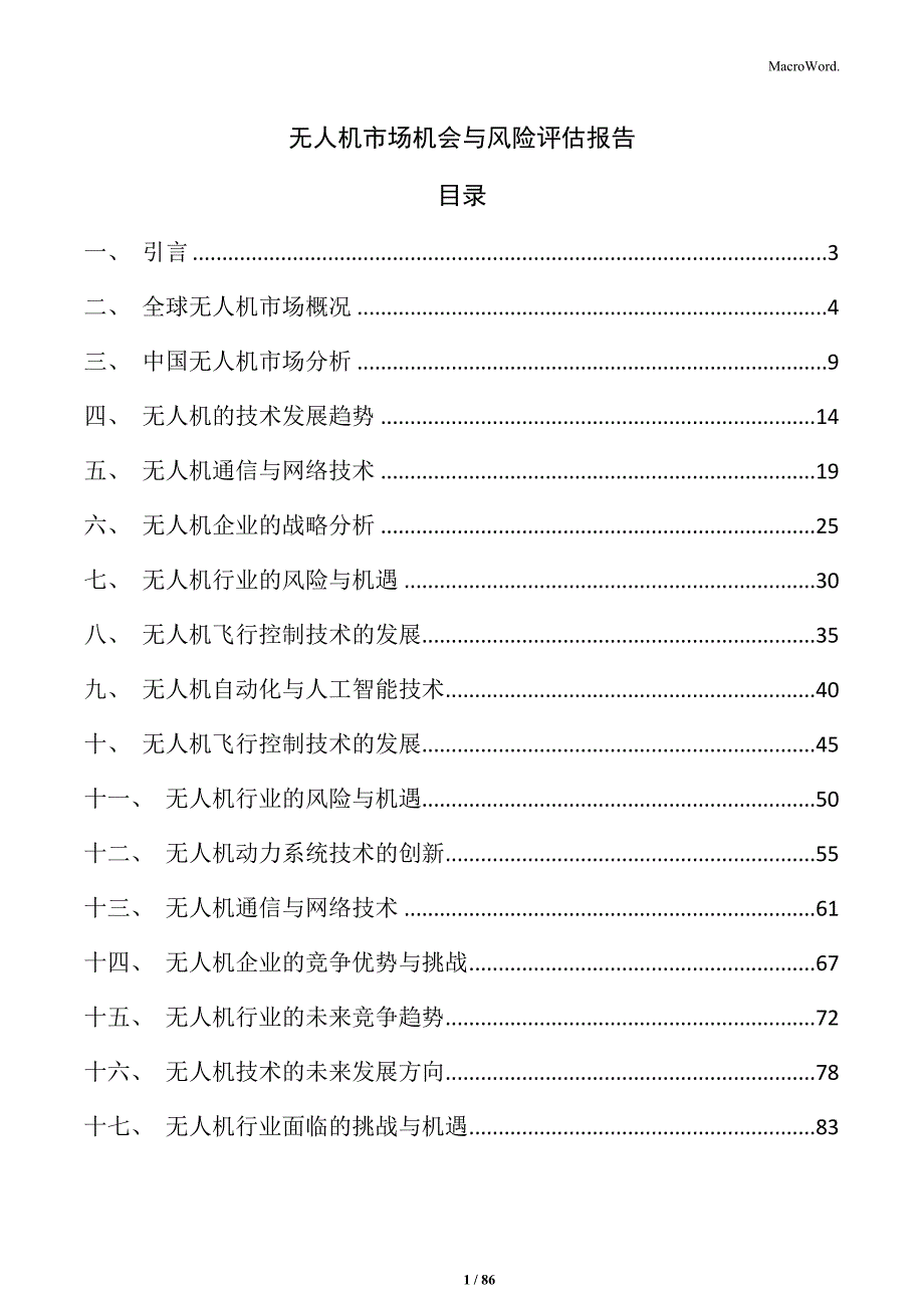 无人机市场机会与风险评估报告_第1页