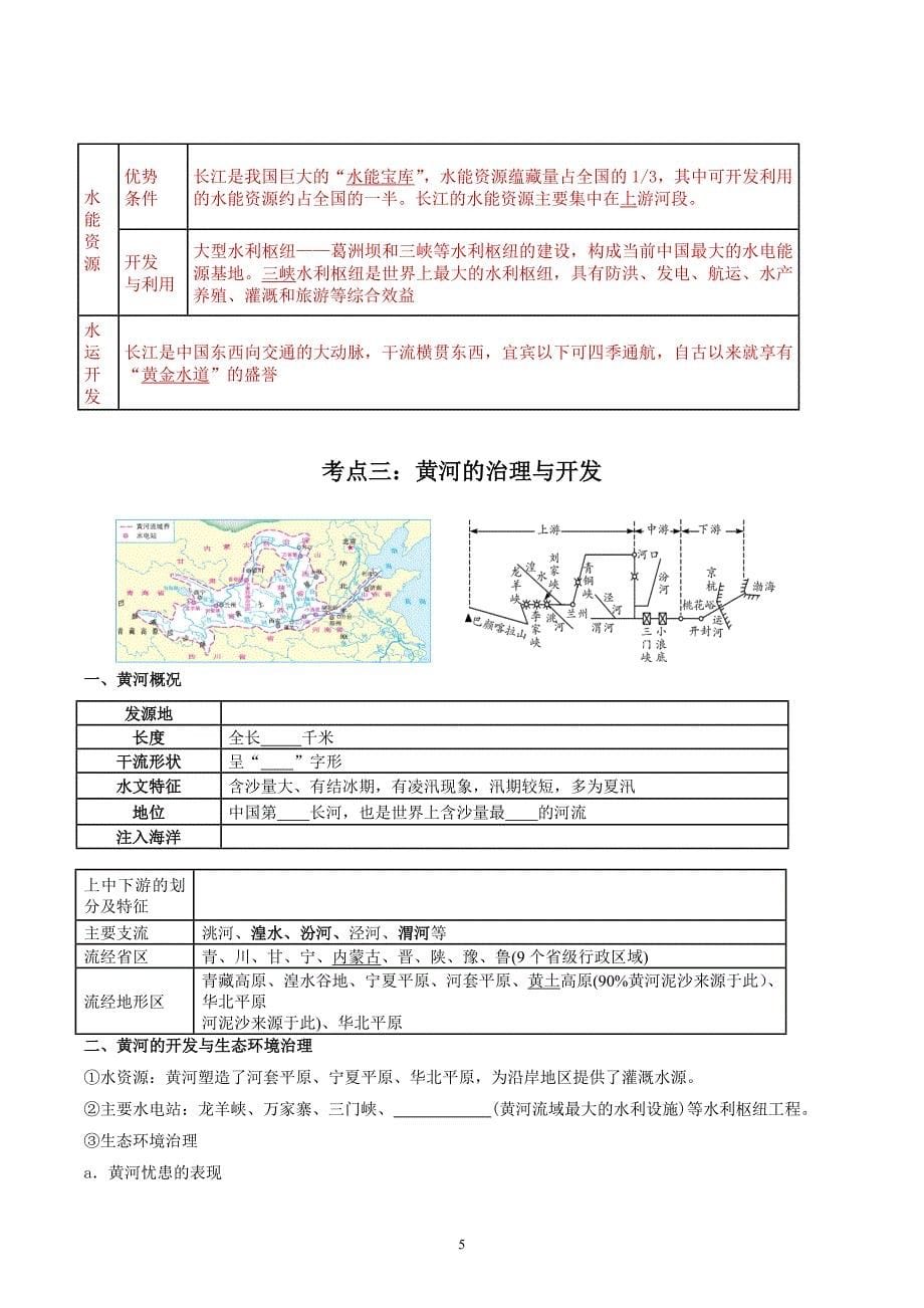 2024-2025学年人教版八年级地理上学期期中知识清单：第二章 （第3课时河流、自然灾害）_第5页