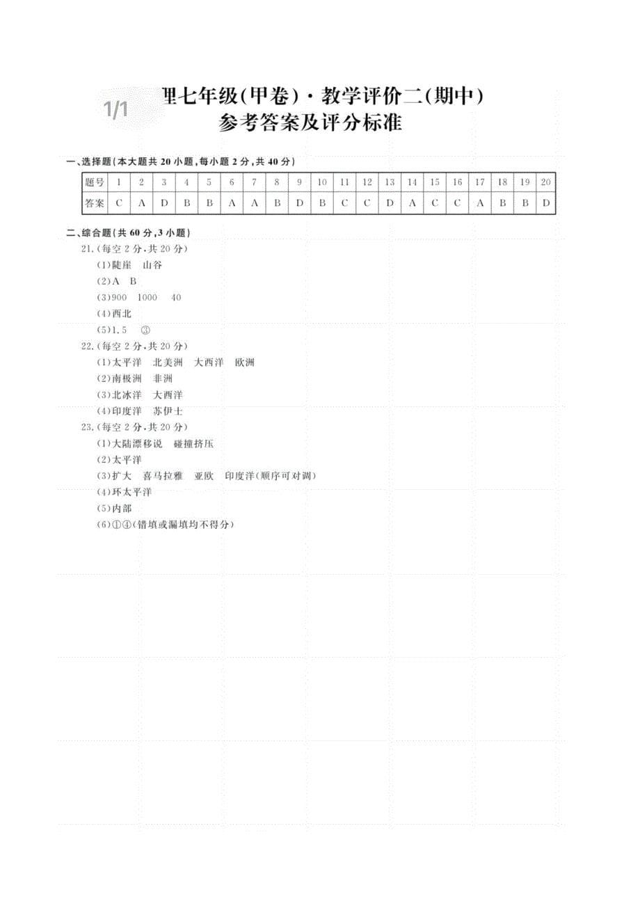 【7地RJ期中】安徽省淮北市五校联考2023-2024学年七年级上学期期中考试地理试题_第5页