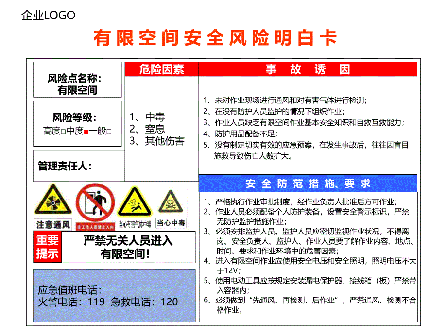 有 限 空 间 安 全 风 险 明 白 卡_第2页