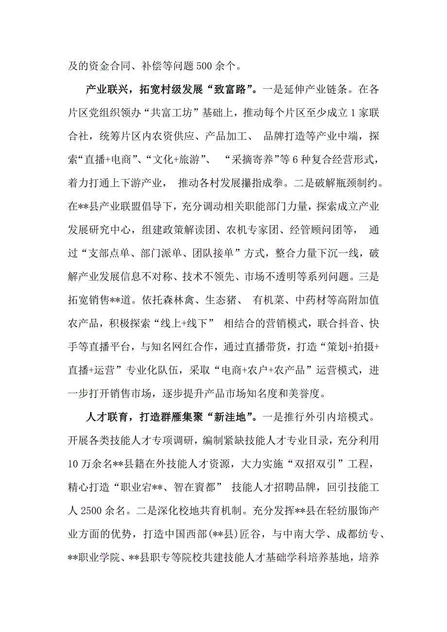 2024年｛二篇范文｝抓党建促乡村振兴工作会上的讲话及发言材料_第2页