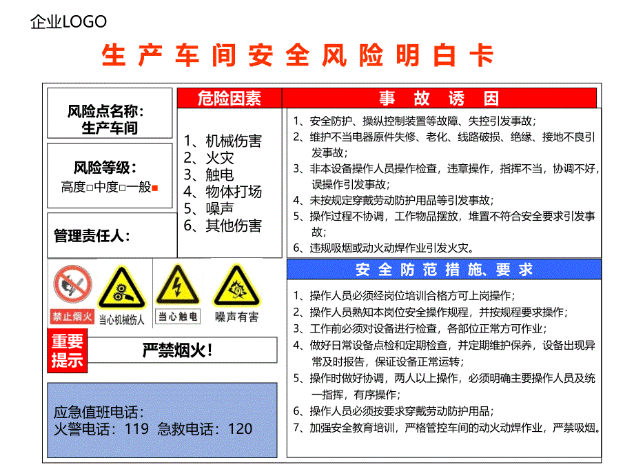 生 产 车 间 安 全 风 险 明 白 卡_第2页