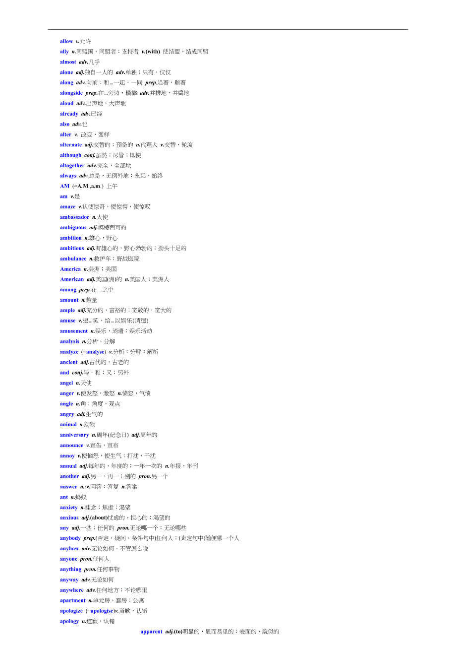 全国英语等级考试第三级大纲词汇_第3页