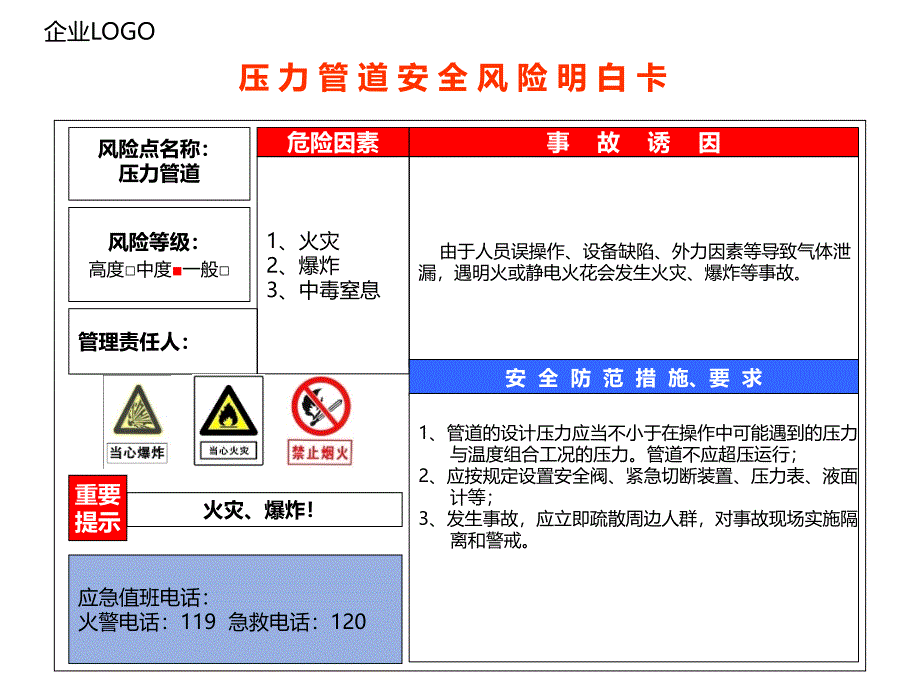 压 力 管 道 安 全 风 险 明 白 卡_第2页