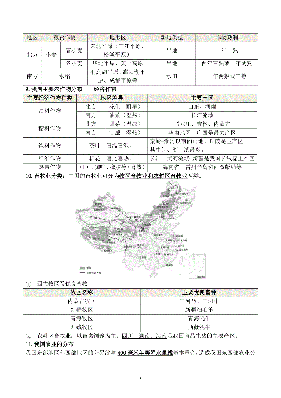 2024-2025学年湘教版八年级地理上学期期中知识清单：第四章_第3页