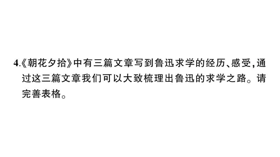 初中语文新人教部编版七年级上册第三单元整本书阅读《朝花夕拾》 精读、略读、浏览作业课件（2024秋）_第5页