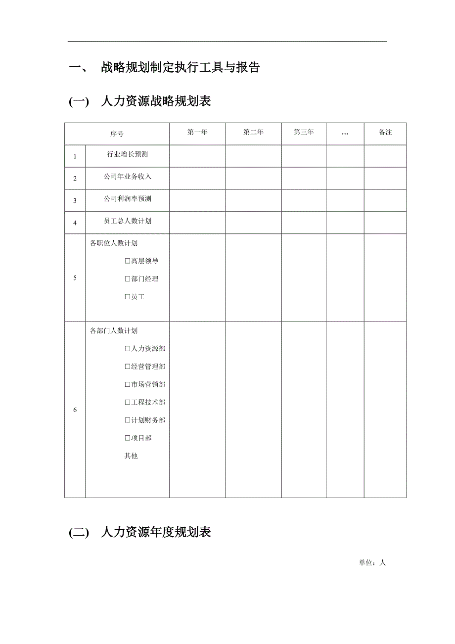 公司人力资源战略规划预算编制年度计划制订_第2页